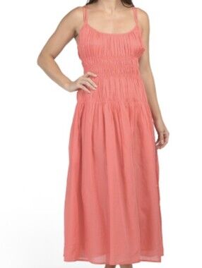 NWT - Elan Viscose/Cotton Smocked Waist Pleated Bodice Lined Maxi Dress - Size M